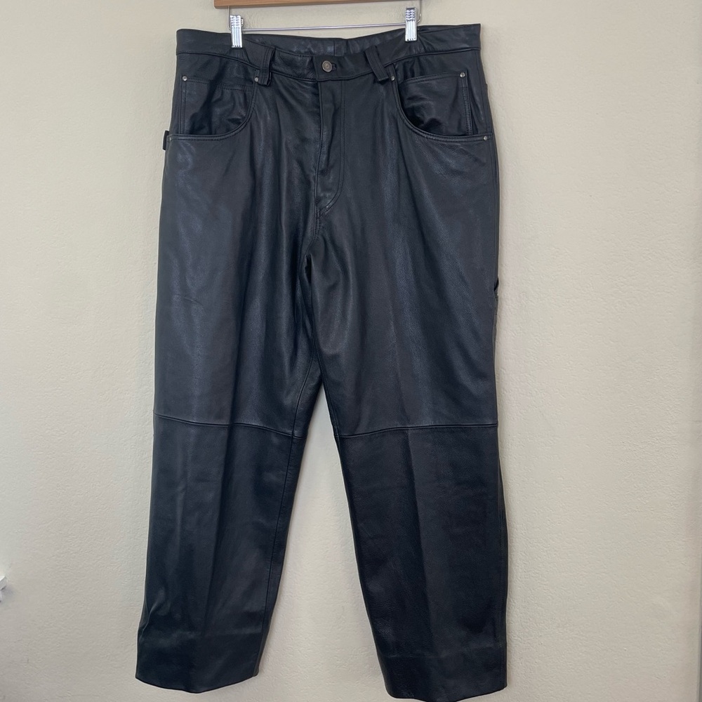 Vintage M. Julian Wilsons Lined Leather Pants Mens 38x30 Motorcycle Biker Cargo